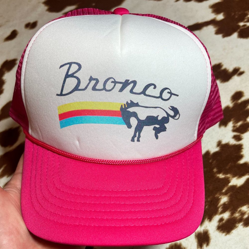 Bronco Pink Brim Trucker Hat